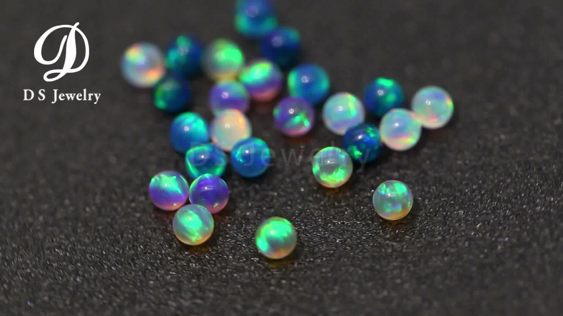 Round Bead Ball Cut OP534 White Translucent Synthetic Opal