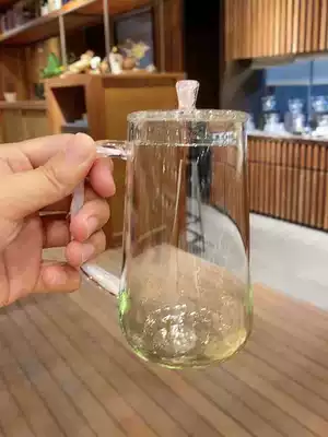 Heware glass water cup green neon Cup office tea cup high-grade high temperature resistant male woman with lid Green Tea Cup