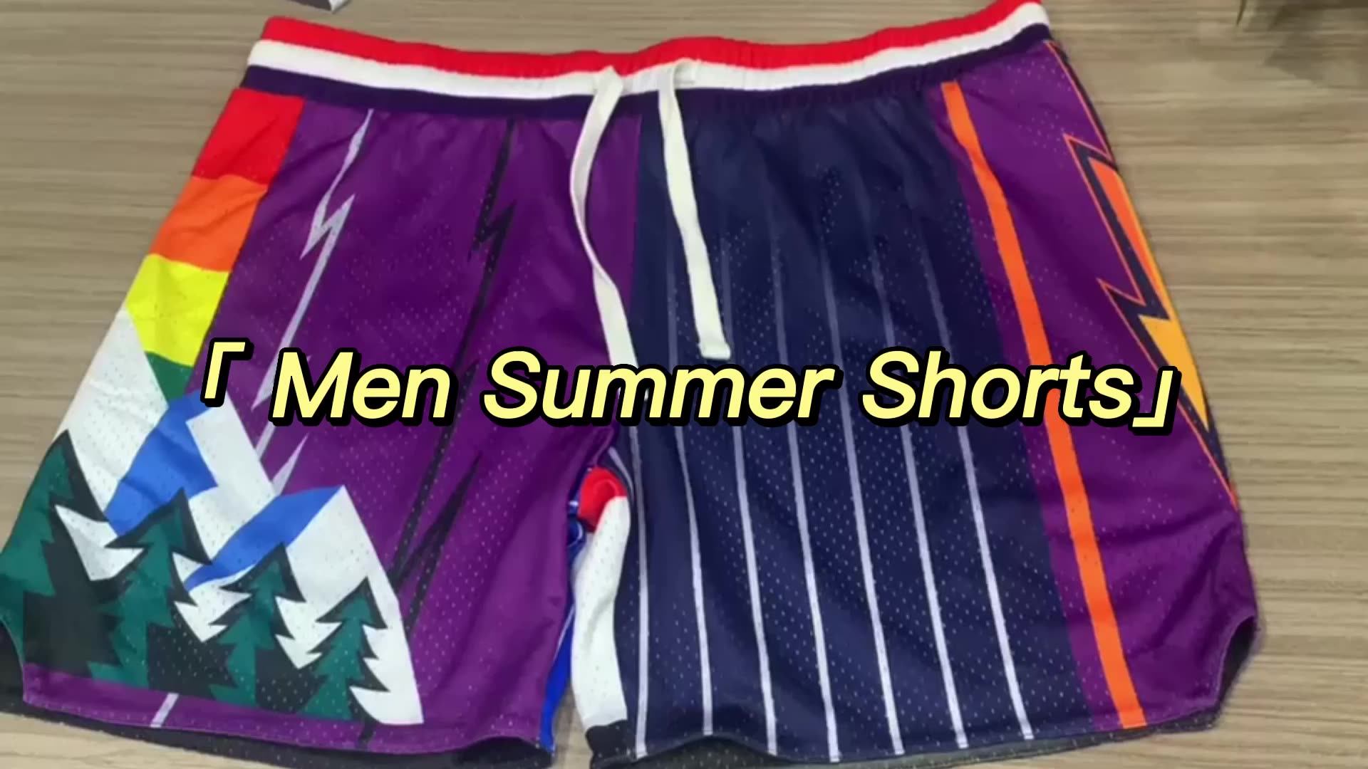 2023 New Fashion Summer Men Mesh Shorts Street Sublimation Printed