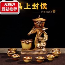 Stone Mill 4 Pan Antique Full Automatic Tea Set Suit Sloth Kung Fu Tea God Instrumental Home Ceramic Teapot Tea Cup Whole