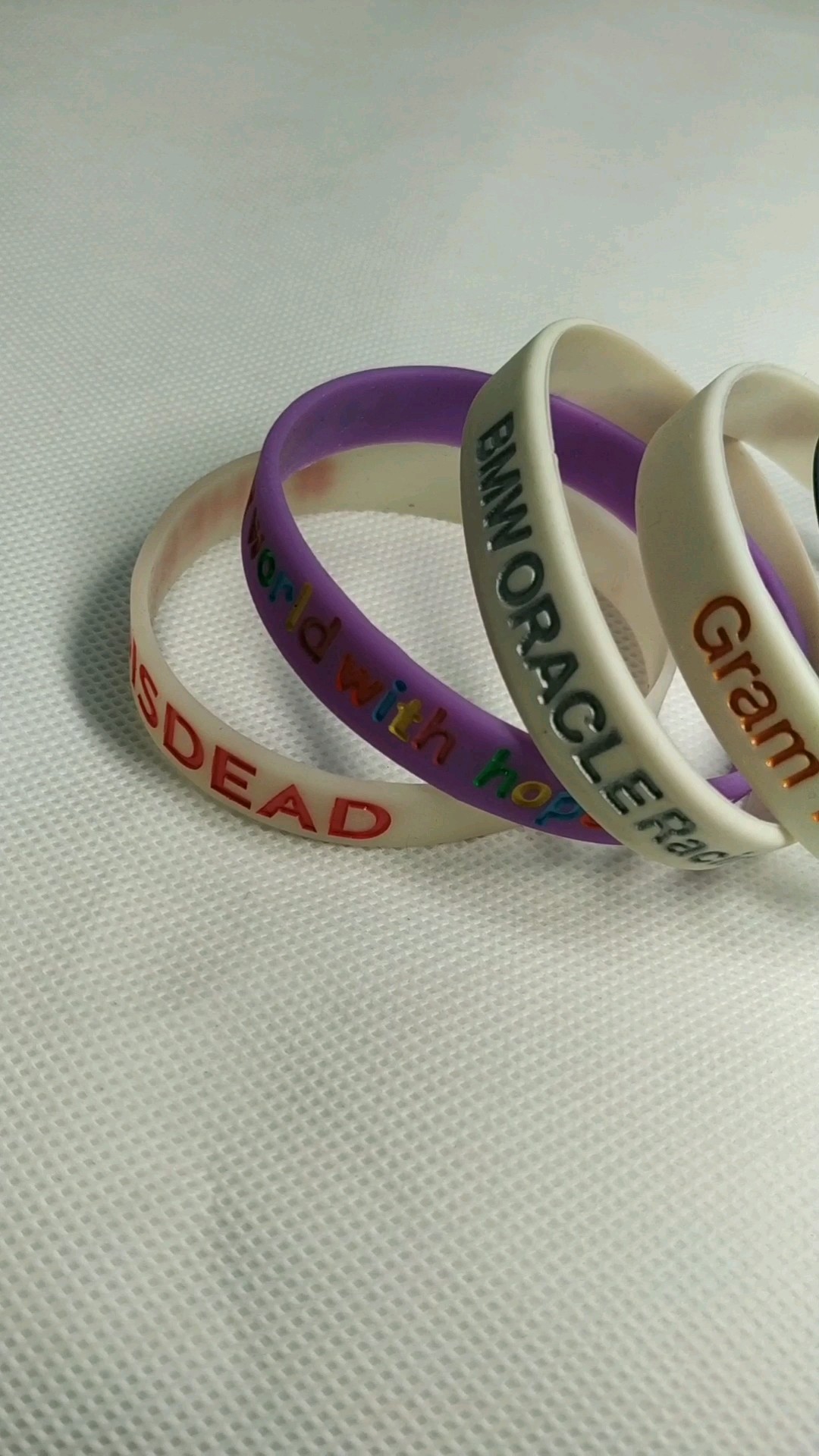 Rainbow Silicon Bracelet,Debossed /embossed/fill Ink/multicolor