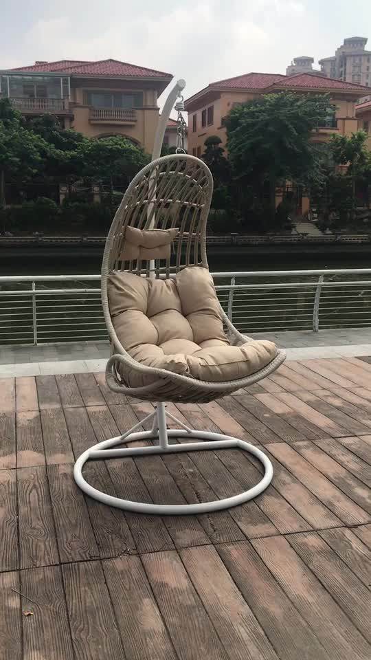 Outdoor Hanging Chair Thick Round Rattan Swing Chair New Design Swing