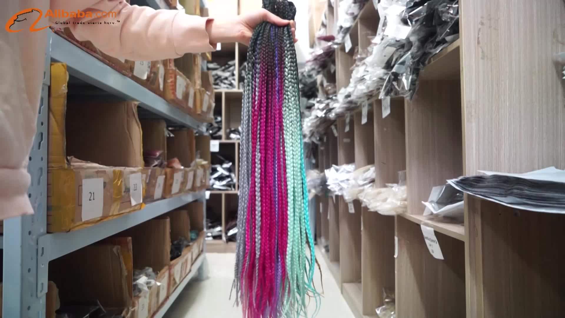 Supplies Micro Box Braids Crochet Hair Extensions Ombre Fiber Synthetic