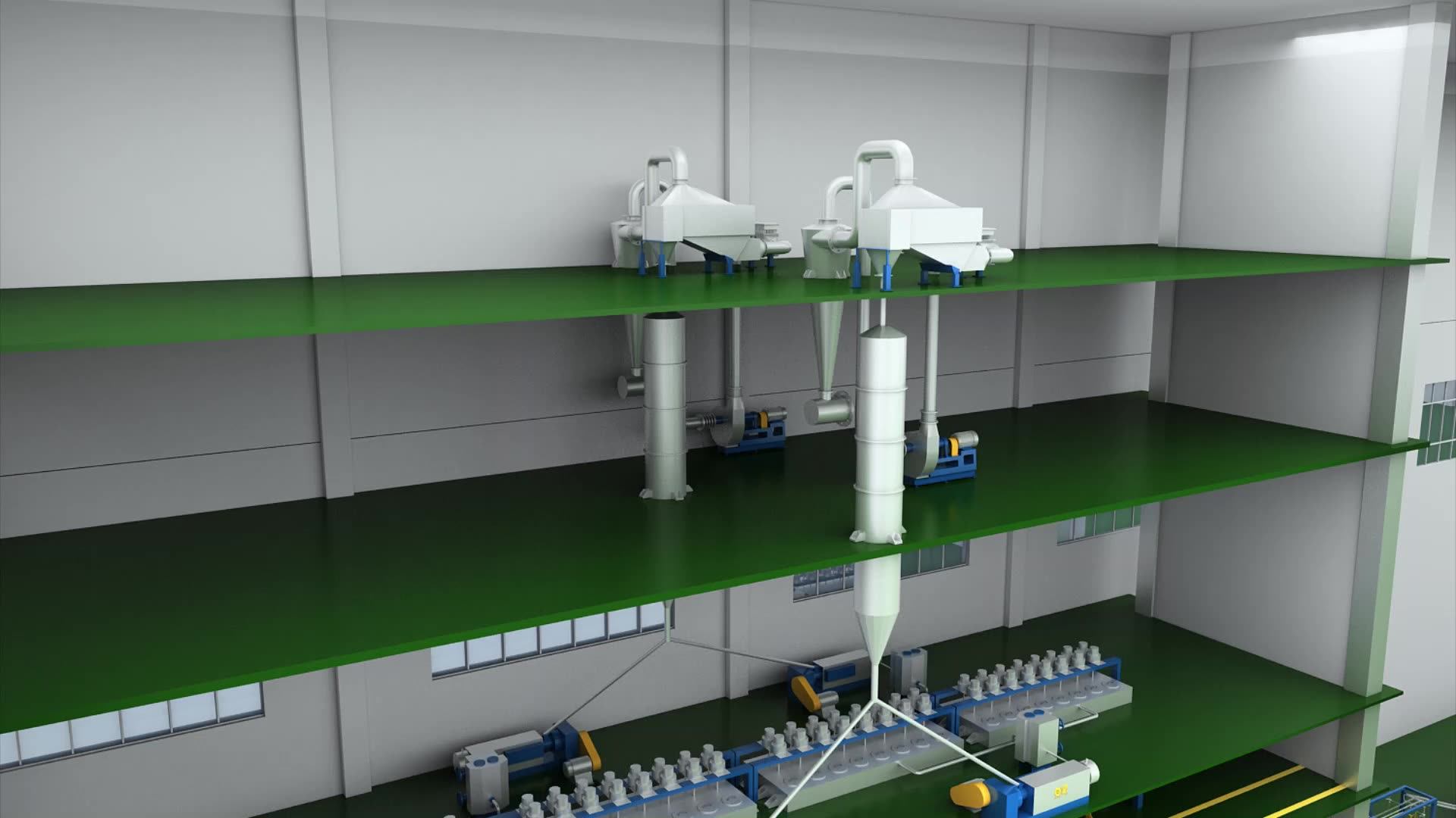 Pet Bottles To Polyester Fibre Making Machine Pet Polyester Staple