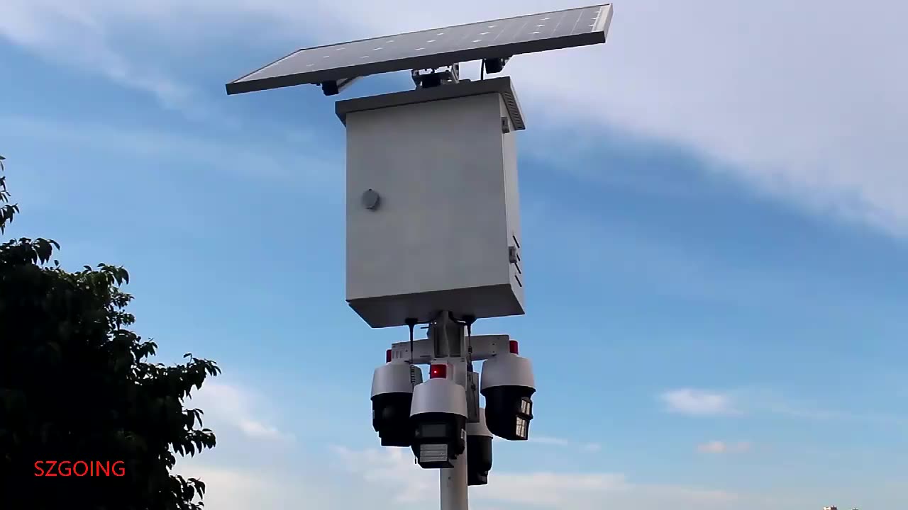 4ch Solarpowered Surveillance Construction Site Cctv Wifi Power Solar