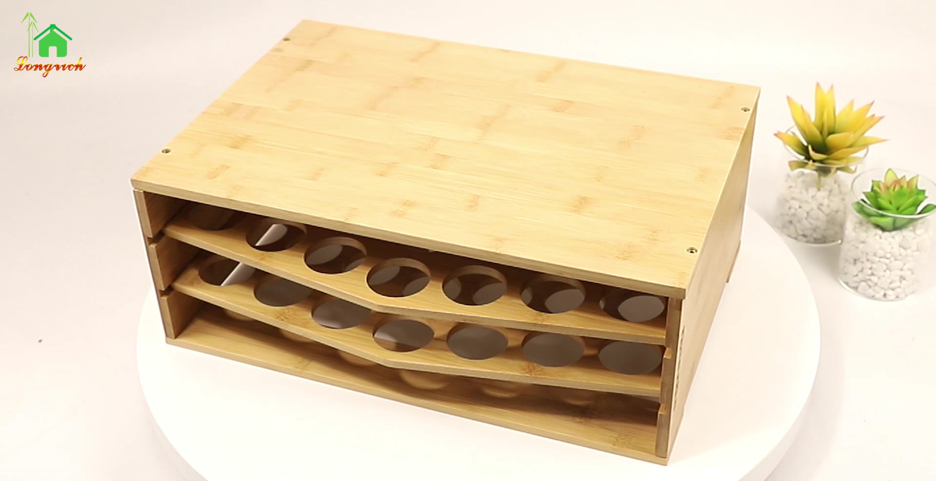 70 Capacity 2tier Bamboo Keurig New Design K Cup Coffee Pod Rack Kcup