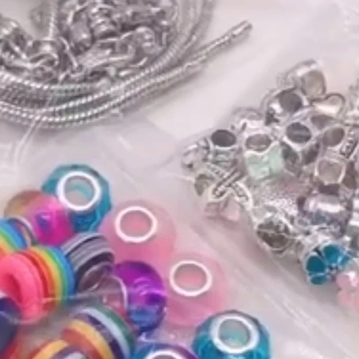 72pcs/lot Diy Charm Bracelet Making Kit Jewelry Bracelet Colorful Beads