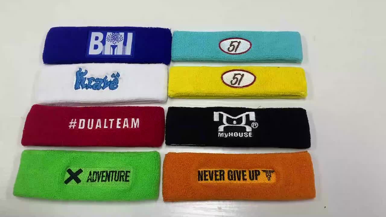 Custom Made Of Pure Cotton Polyester Cotton Sports Basketball Sweatband