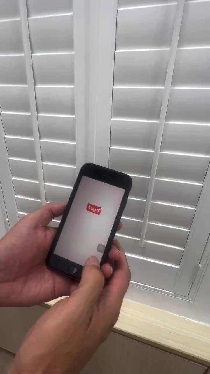 Remote Control Electric Wooden Plantation Shutters Shutter Interior