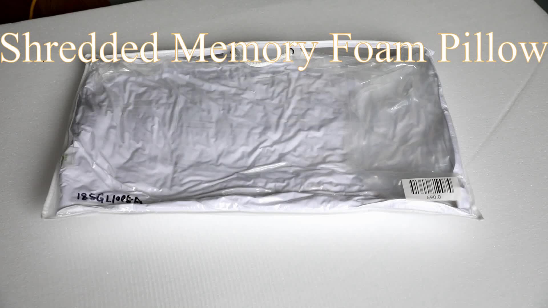 Premium Memory Foam Filled Shredded Foam Pillow With Zippered Cotton