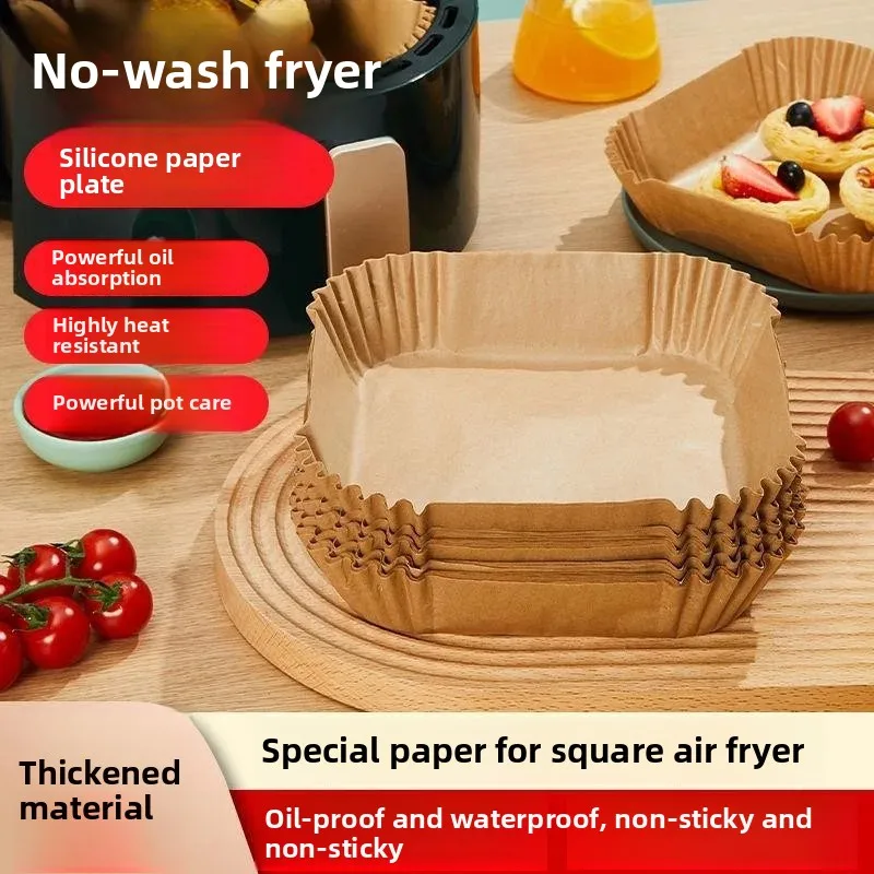 Коптильня Air Fried Pot Special Paper Oil-absorbing paper oil -proof paper baking paper tray dragging paper бытовая пищевой силиконовый бумажный сосуд