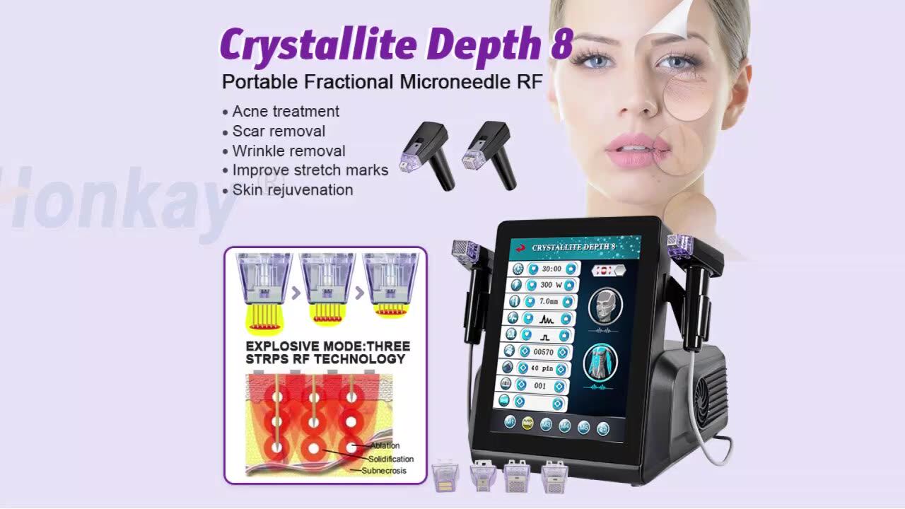 2 In 1 Crystallite Depth 8 Rf Fractional Body Repair And Face Lifting