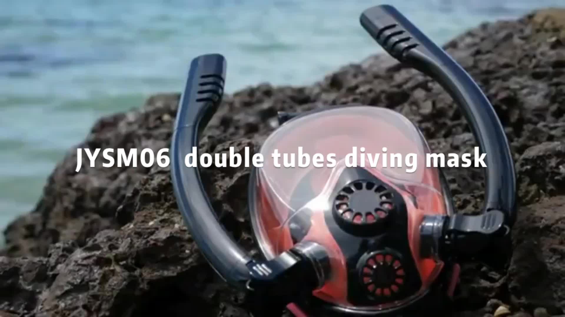New Swimming Anti Fog Full Face Snorkeling Mask Double Breath Tube