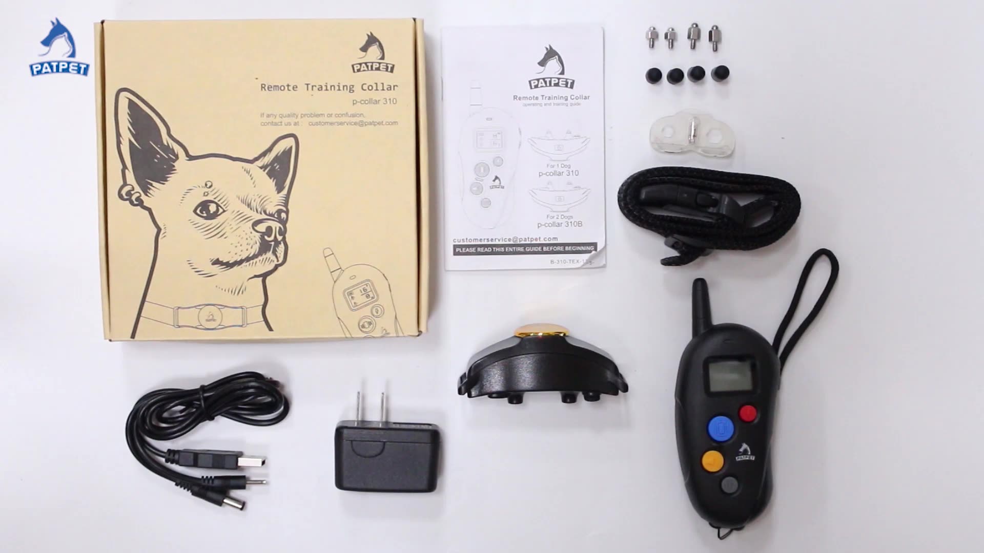 Patpet P-collar 310 Eu Plug Dog Training Collar Rechargeable Remote Dog
