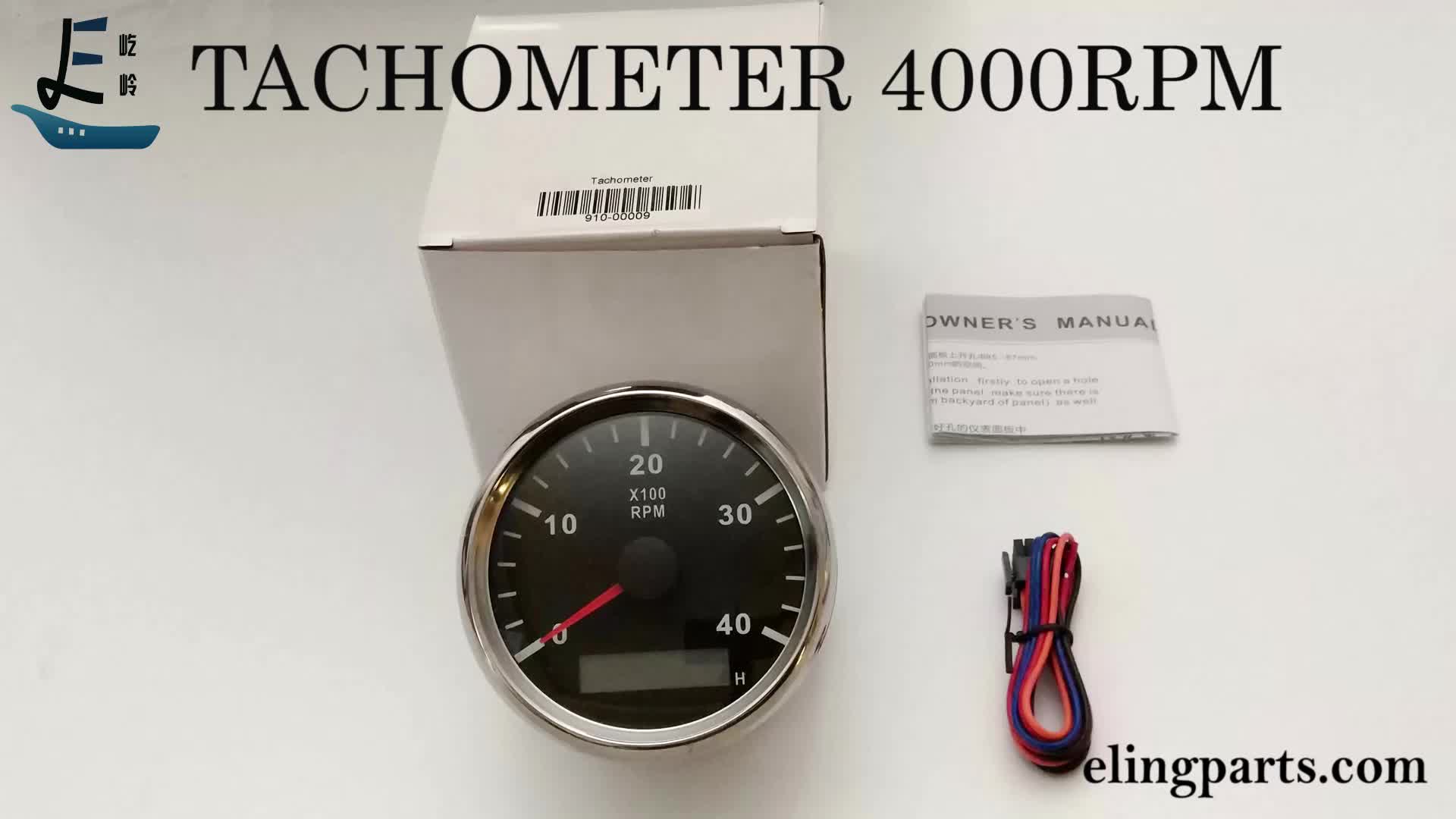 85mm Auto Generator Tachometer Gauge Rev Counter 04000rpm With Led
