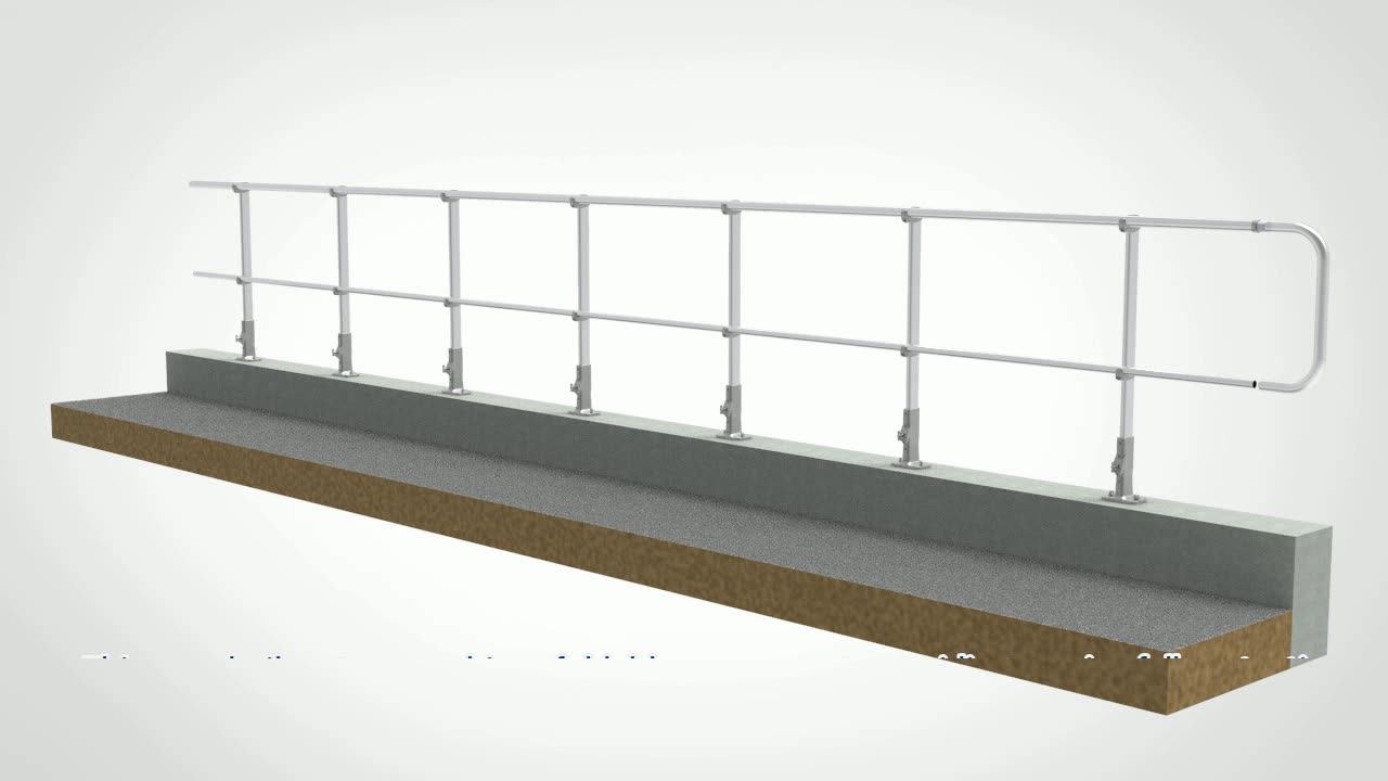 Parapet Wall Aluminum Permanent Roof Safety Rails Aluminum Permanent