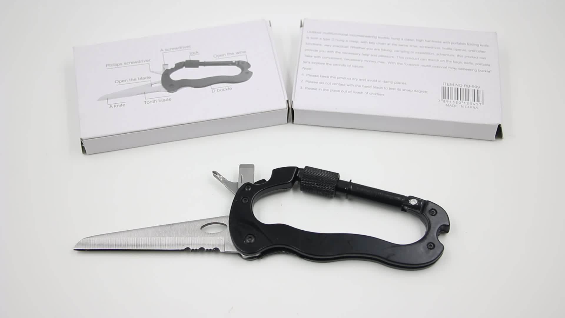 Cmart 5in1 Multitool Carabiners Knife With Bottle Opener,Screwdrivers