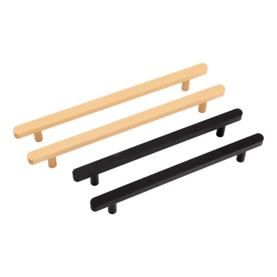 Luxury Knurling Gold T Bar Aluminum Profile Knurl Handle Knobs Matte