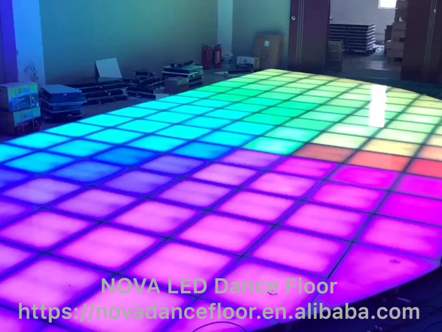 Rainbow Led Dance Floor 50x50cm Tempered Glass Tricolor Rgb 3in1 15w Effects Controllable Dance
