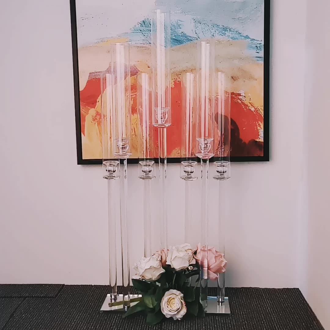 Candelabros Votivos De Cristal De 7 Brazos Para Boda,100 Cm De Altura