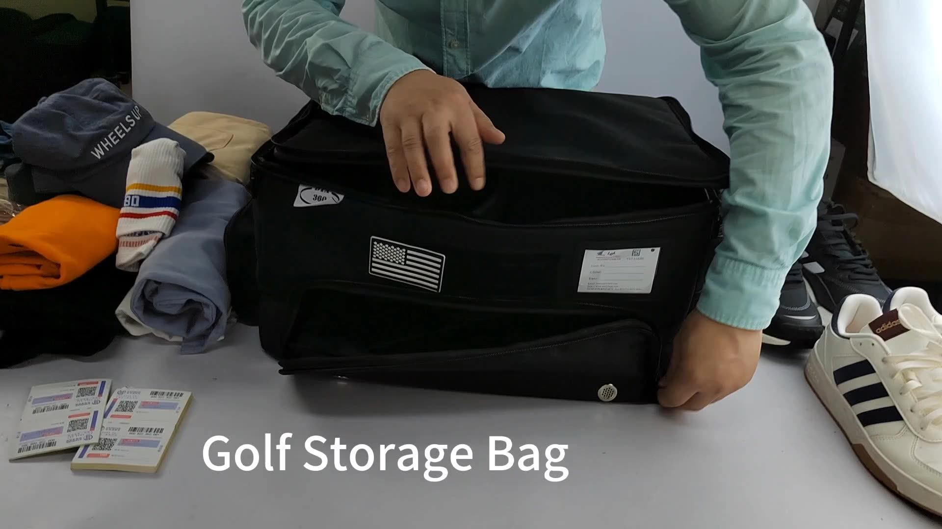 Large Premium Golf Trunk Organizer For Car Durable Shoe Equipment