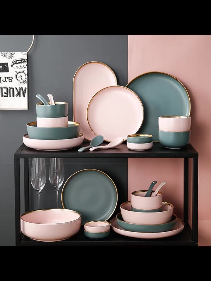 American Luxury Unique Design Wedding Tableware Sets Glazed Porcelain