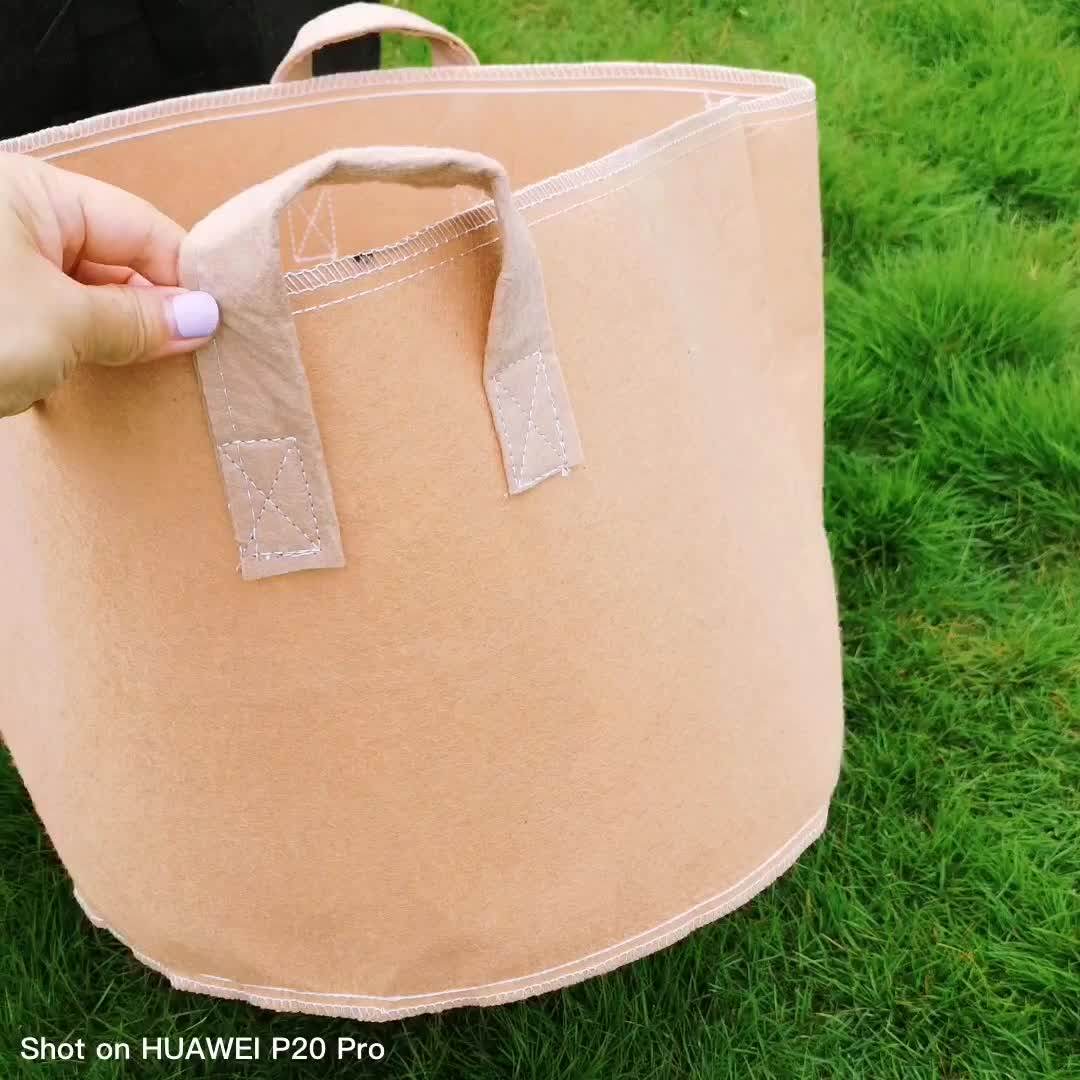Tan Breathable Fabric Grow/plant Bag For Tree Planting,Without Handle