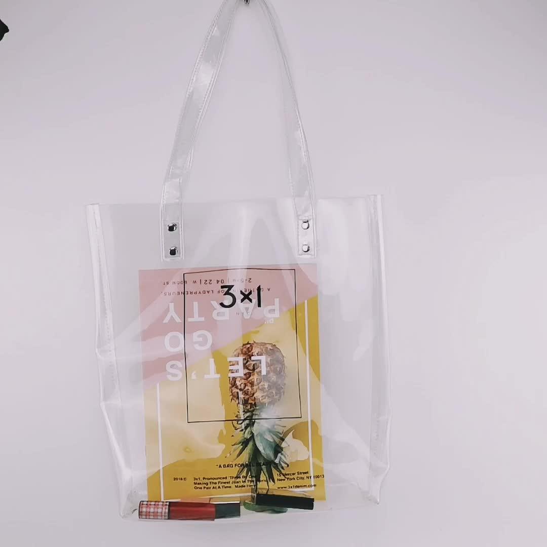 Summer Travel Tote Waterproof Transparent Plastic Women Pvc Clear Beach Bag Buy Clear Beach