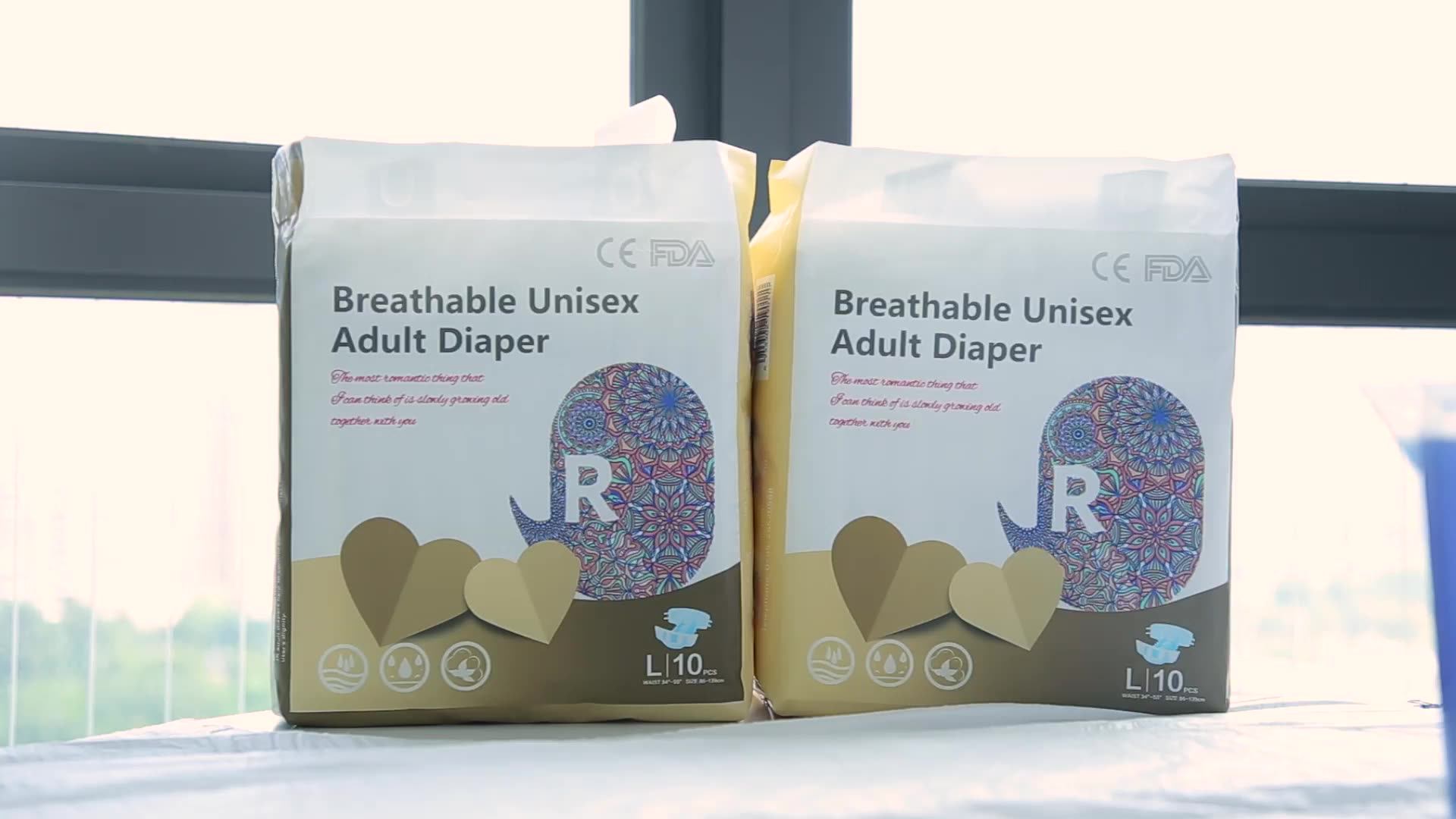 Big Size 3d Leaking Guard Elderly Disposable Diaper Nappy For Adult