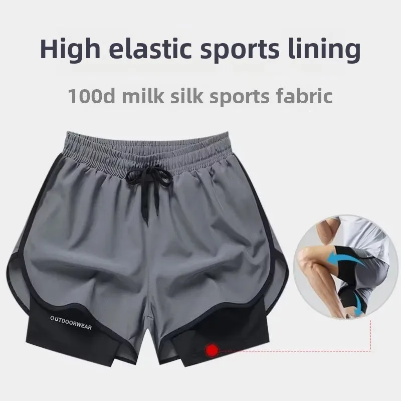 Sports shorts, trousers for gym, set for training, basketball protective underware for leisure, American style, for running