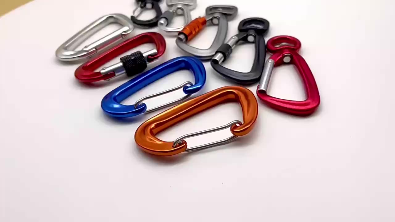 D601t High Quality Dtype Aluminum Alloy Carabiner Clips Custom Various