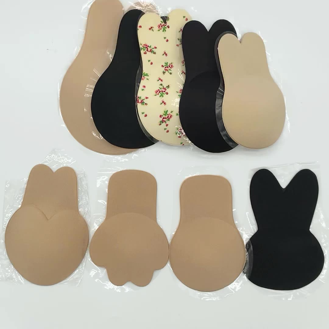 Women Breast Petals Cute Rabbit Bra Nipple Covers Push Up Invisible Bra Reusable Breast Adhesive Bra 2850848794033