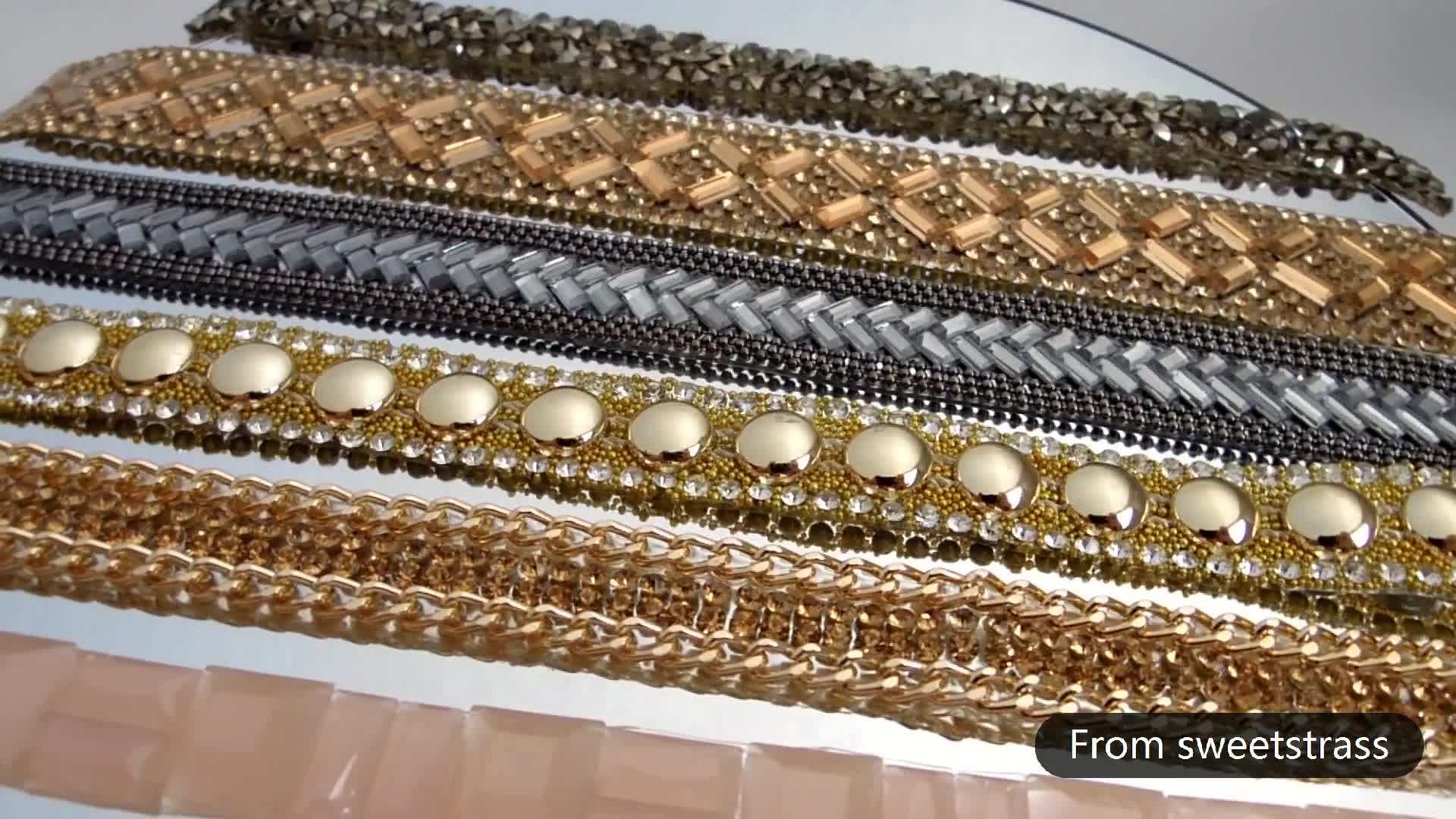 Wholesale Iron On Decorative Hotfix Glass Little Round Bead Trim