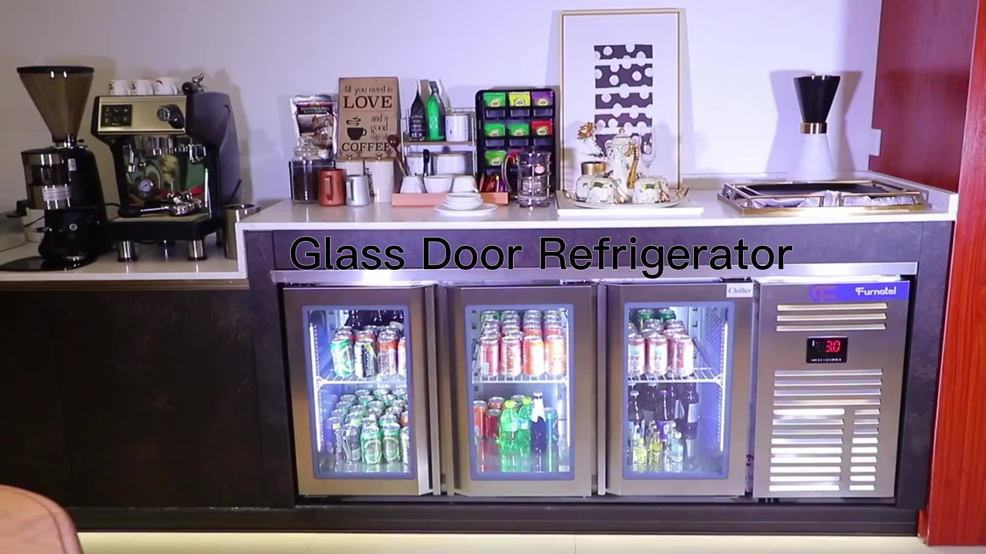 Furnotel 2 Glass Under Counter Refrigerator Commercial Refrigeration