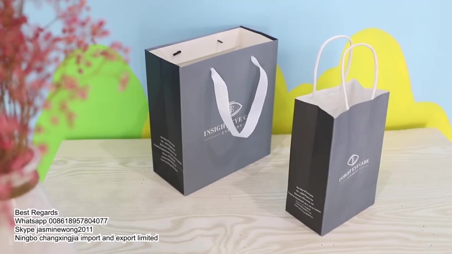 Cheap Personalized Custom Printed Paper Bags No Minimum Buy Custom