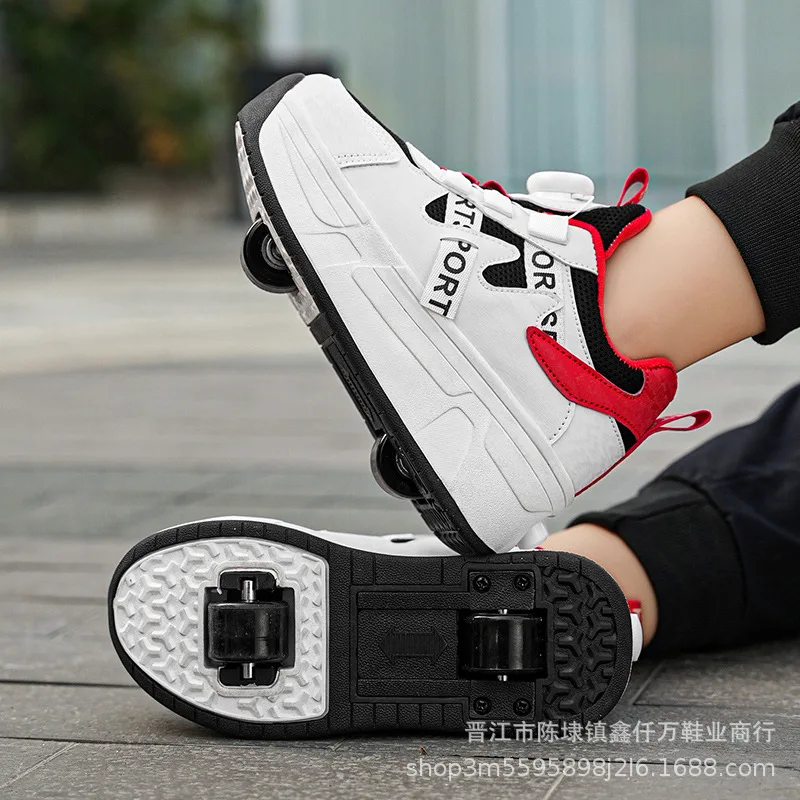 Children's heyway shoes wholesale mesh breathable boys handsome roller skates button skates cross-border special for roller shoes