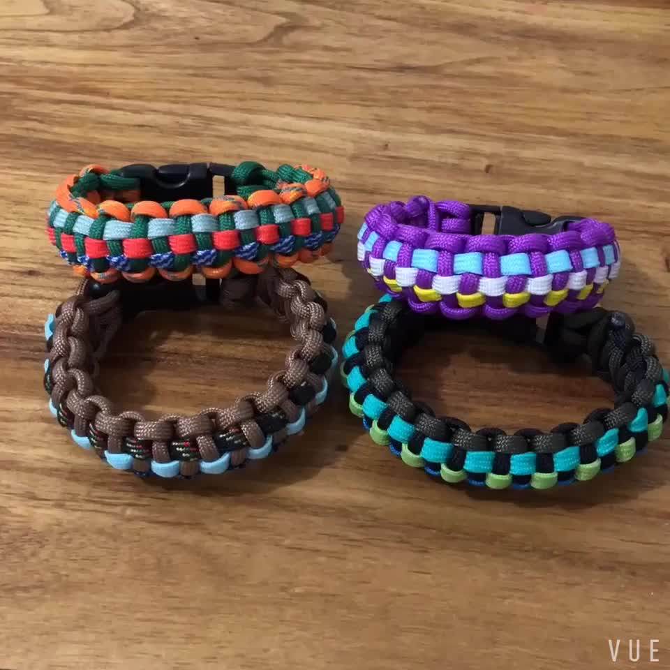 Solomon Knot With Three Thin Line Wrist Bracelets Woven Paracord