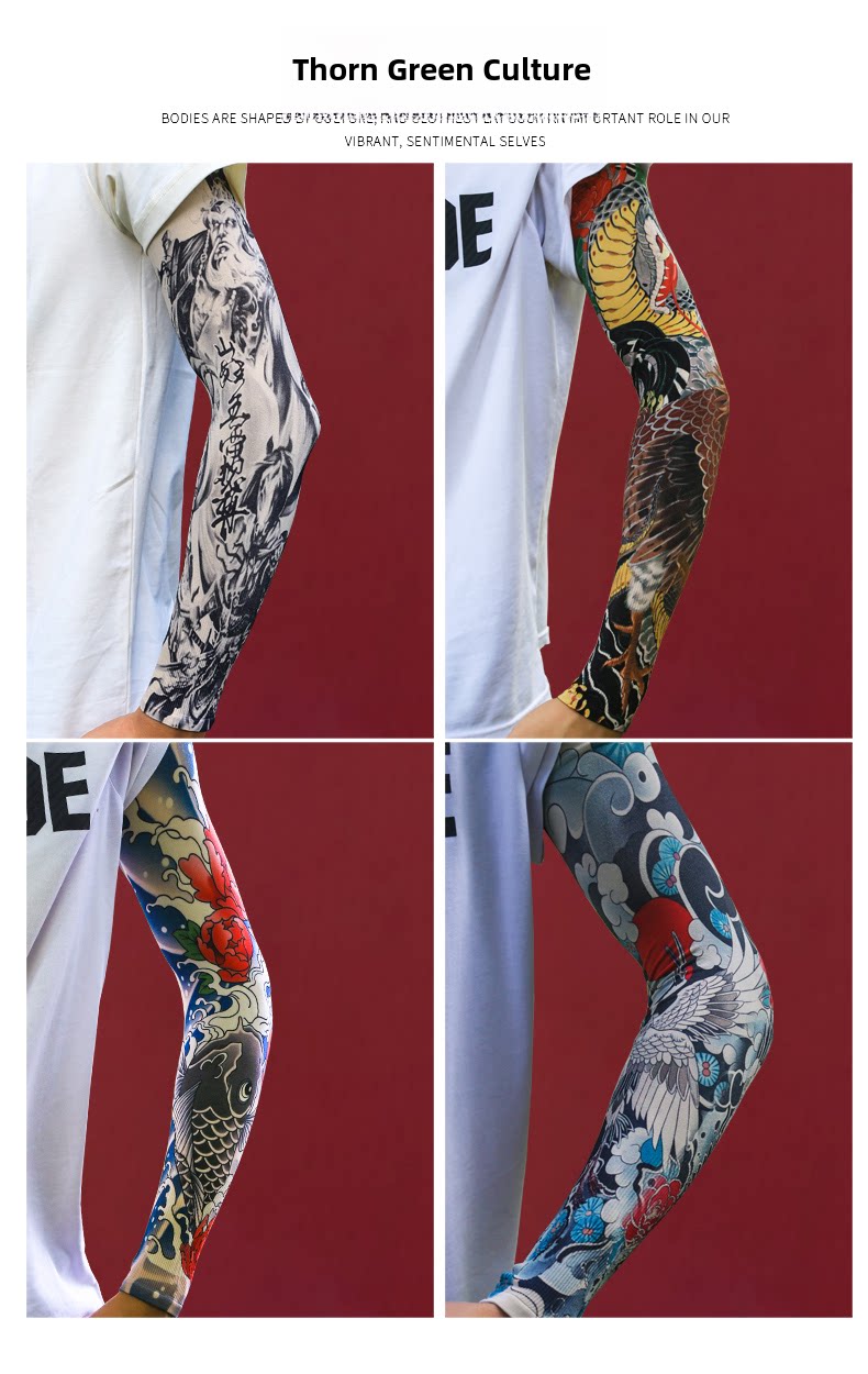 EZ 10Pcs Unisex Outdoor Sports Tattoo Seamless UV Sun Protection Arm Cover Sleev EZ 10Pcs Unisex Outdoor Sports Tattoo Seamless UV Sun Protection Arm Cover Sleev