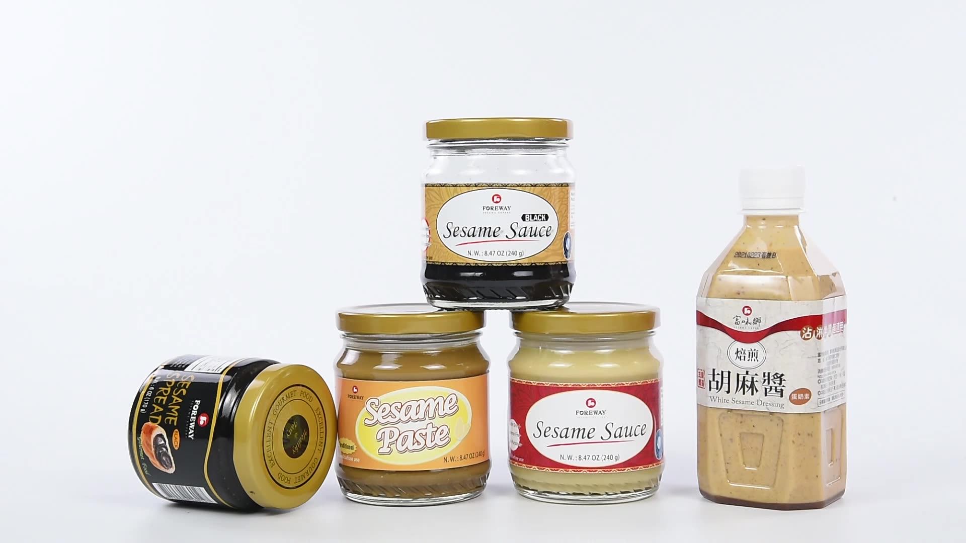 1000g Wholesale Roasted Black Sesame Seed Salad Dressing Sauce Bottles