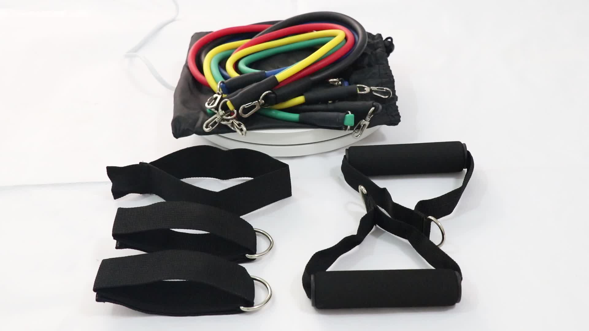 Exercise With Handles Door Anchor Ankle Strap Resistance Bands Tube Set