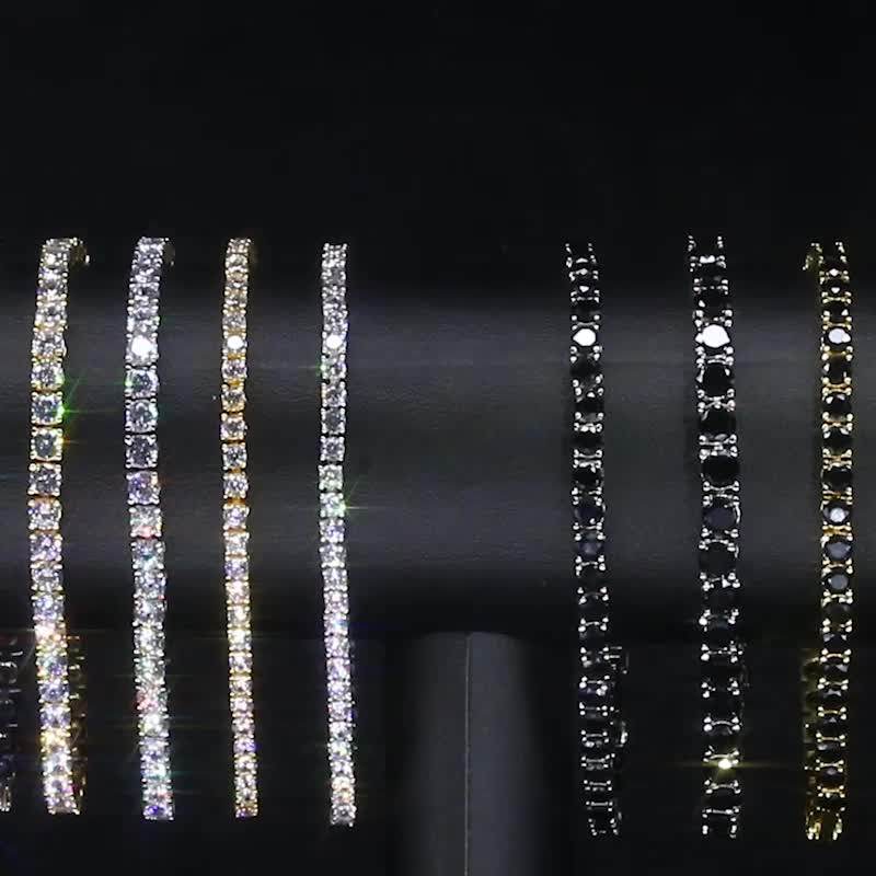 Wholesale 14k White Gold Plated 5a Cz Tennis Chain Bracelet Women Mens