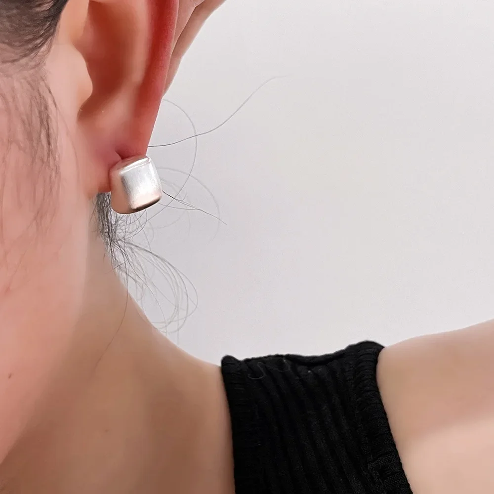 Matte retro small design fashionable elegant earrings