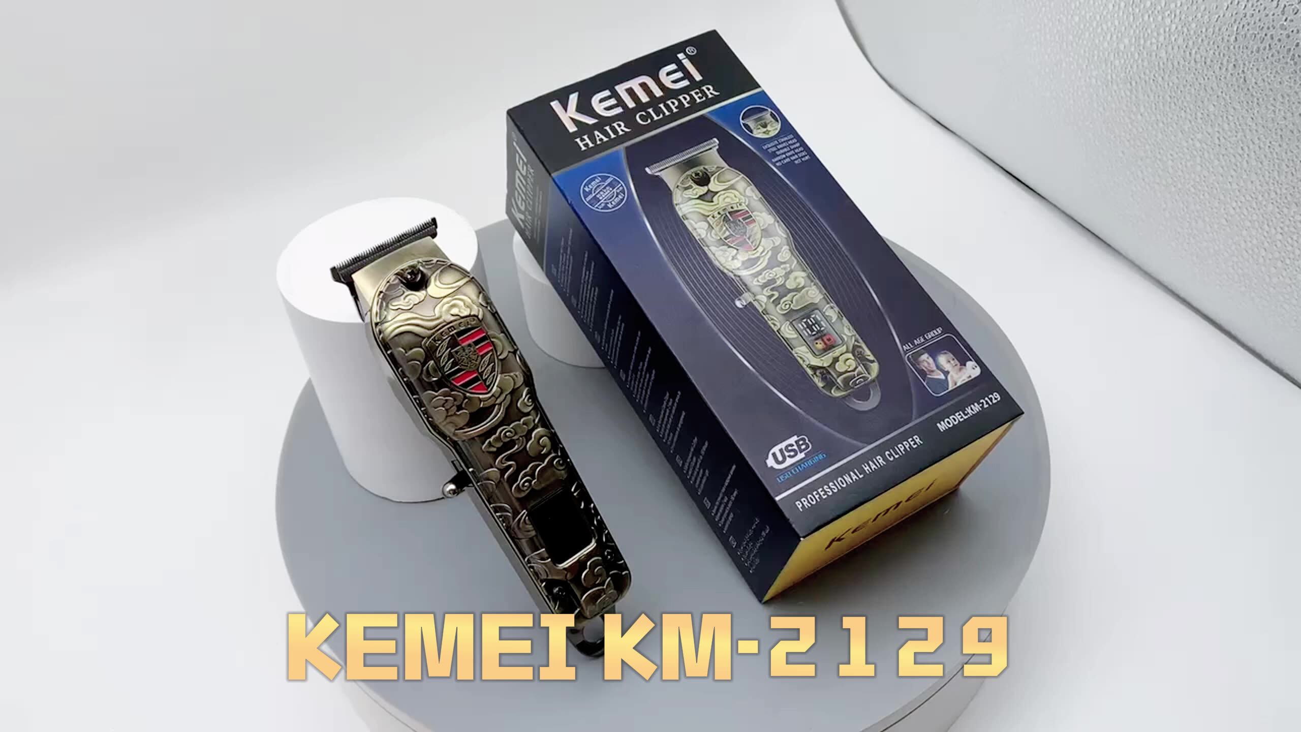 KEMEI KM-2129 Hair Clippers - Professional Adjustable Trimmers