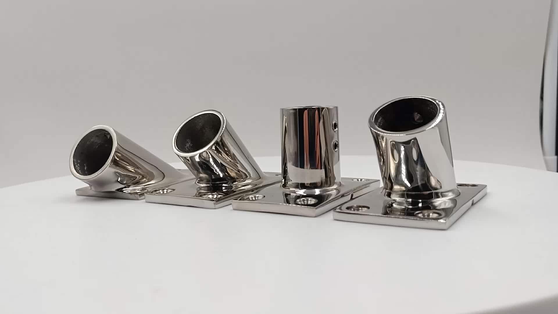 Mirror Polished Marine Hardware 316ss Rectangular Pipe Stanchion Base