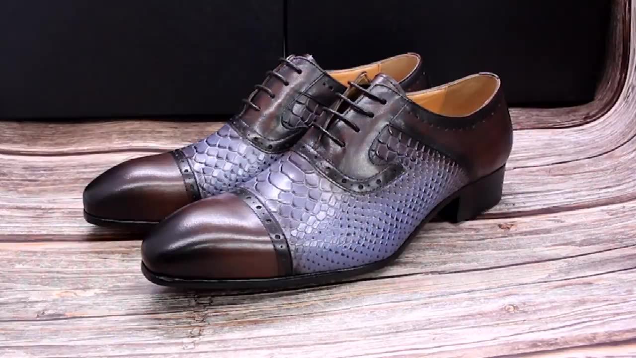 High End High Men Shoes Formal Brogues Oxford Genuine Leather