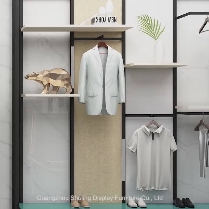 Clothing Floor Display Shelf Wall For Clothes Store Design