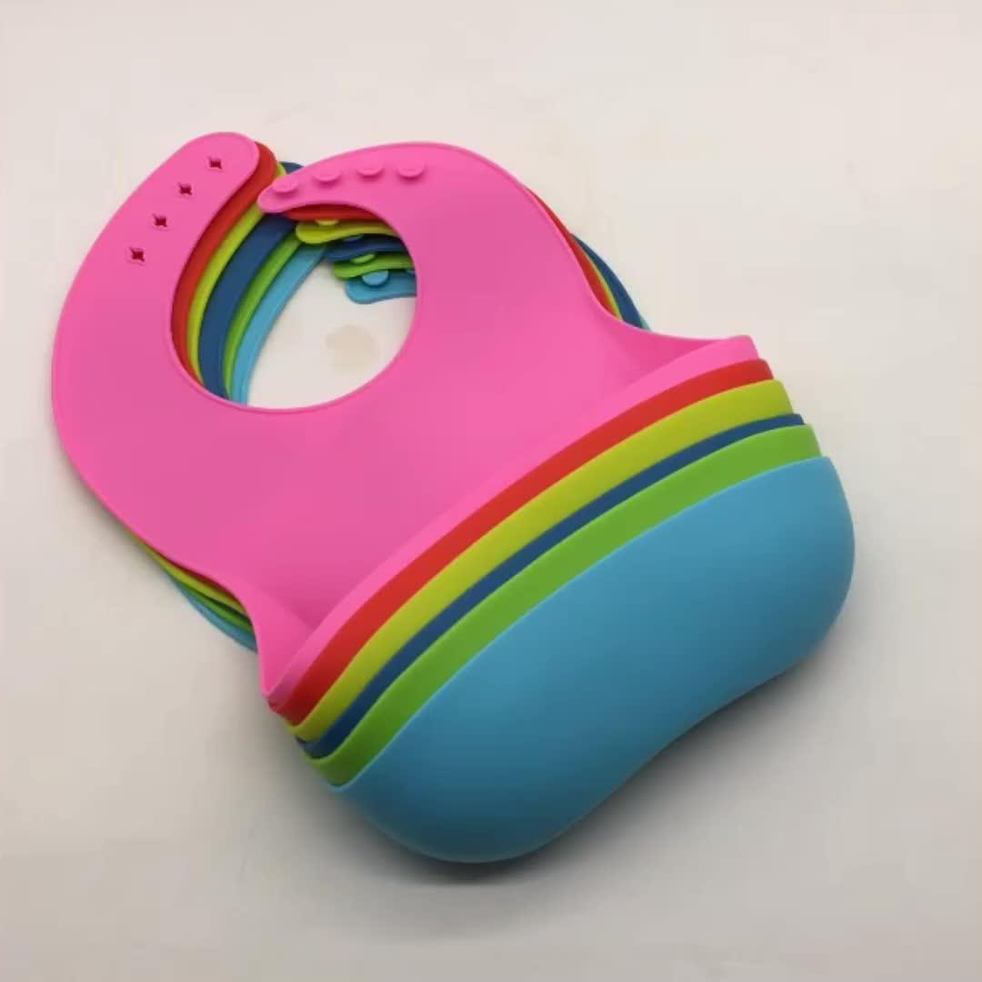 Top Manufacturing Fda Approved Waterproof Bib Baby Silicone Bib Easily