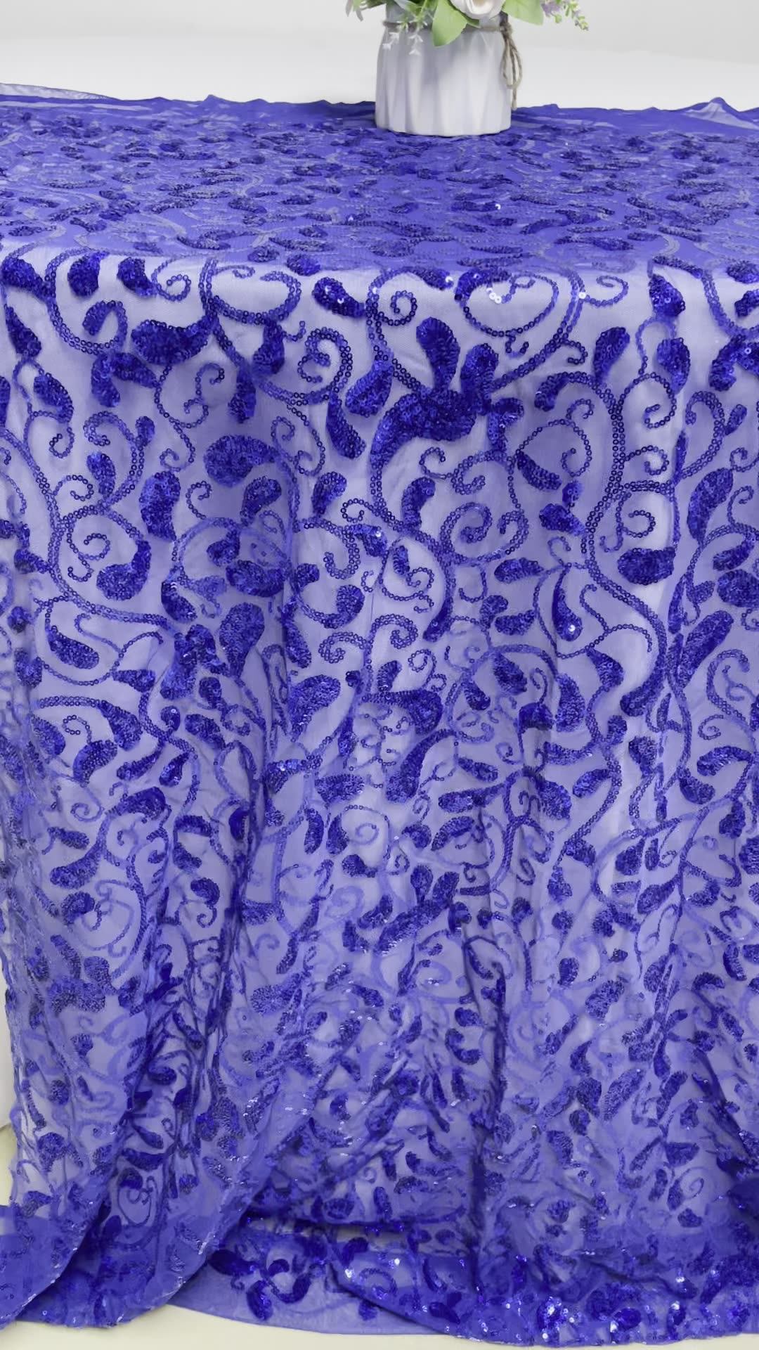 Beautiful Leaves Gold Sequin Tablecloths Customized Tablecloth Sequins