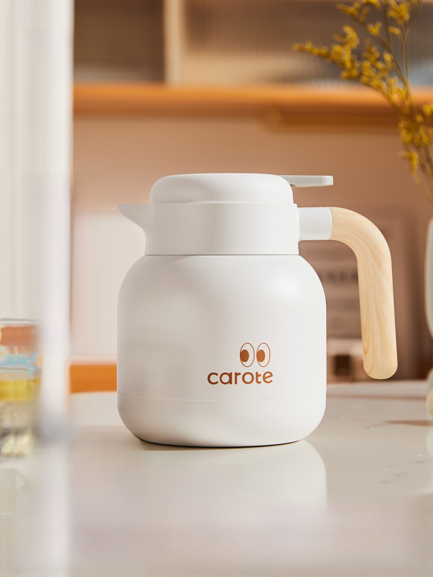 Carrot Insulated Kettle, Household Stainless Steel Thermos, Large Capacity Office Tea Water Separation Brewing Kettle