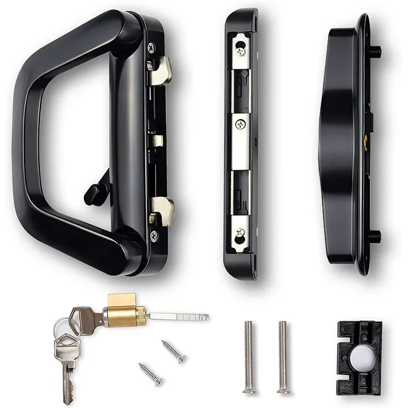 Factory direct sliding door hook lock bilateral luxury butt lock aluminum alloy glass split balcony door handle lock